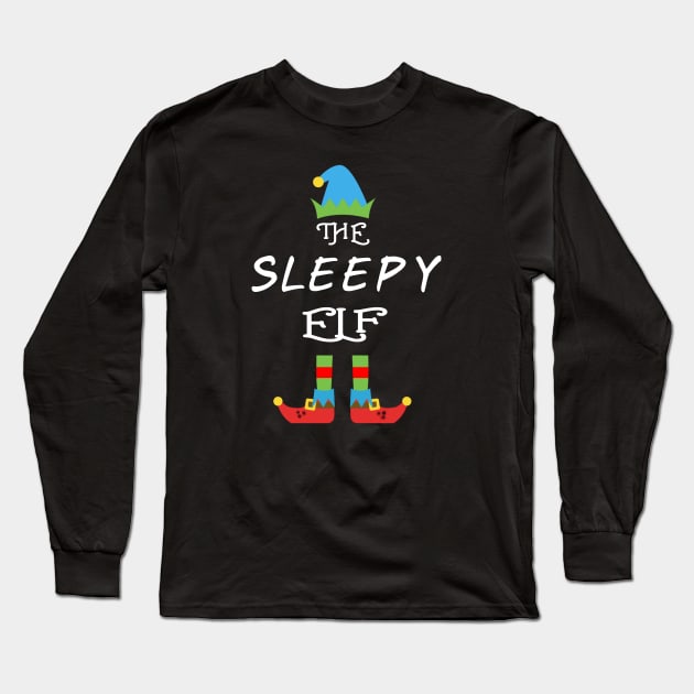 The Sleepy Elf Matching Family Group Christmas Party Long Sleeve T-Shirt by CareTees